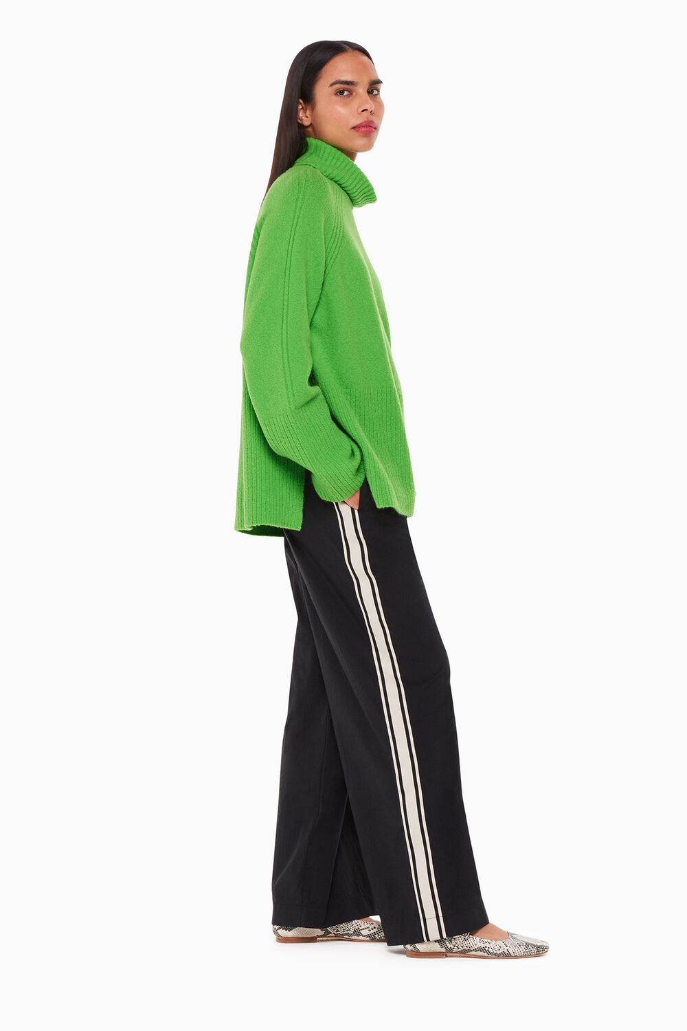 Black Ezra Side Stripe Pants&nbsp;