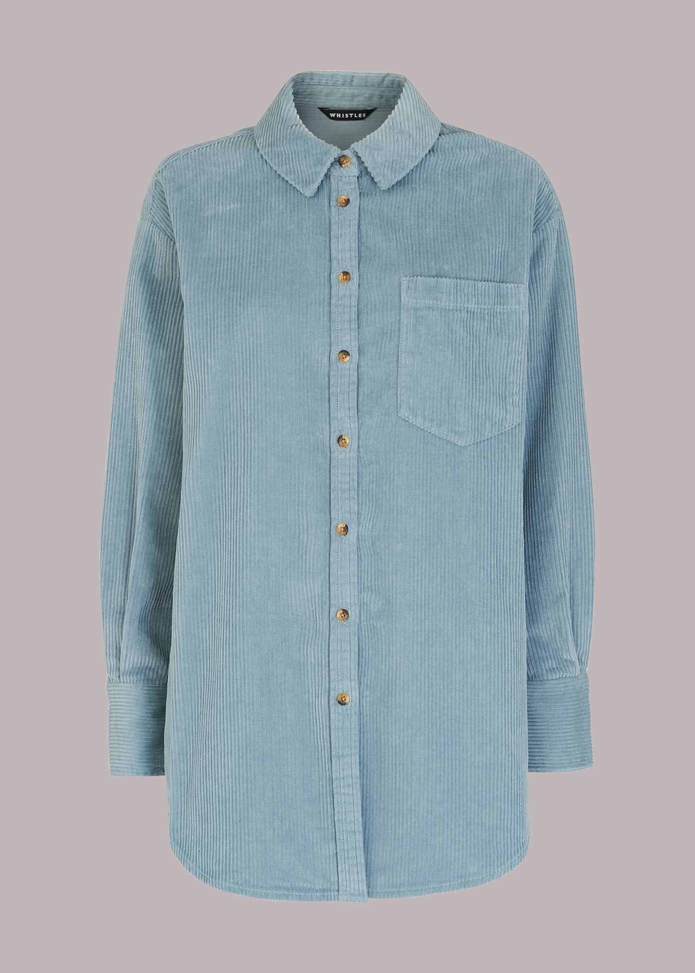 Blue Lucie Corduroy Oversized Shirt | WHISTLES |