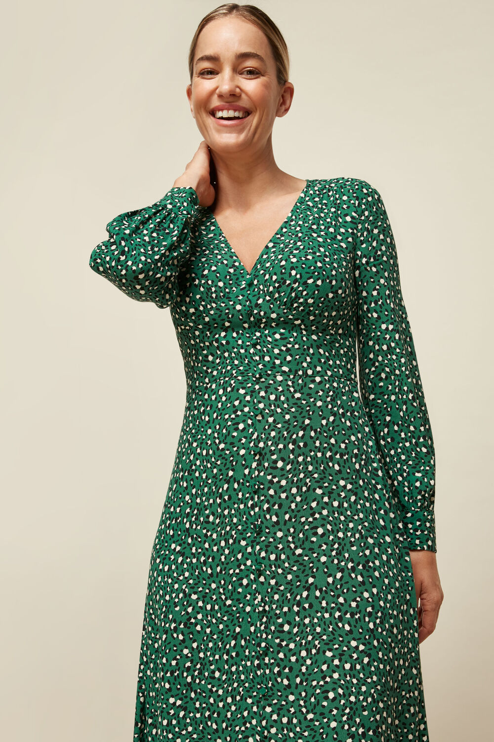 Wild Leopard Print Midi Dress