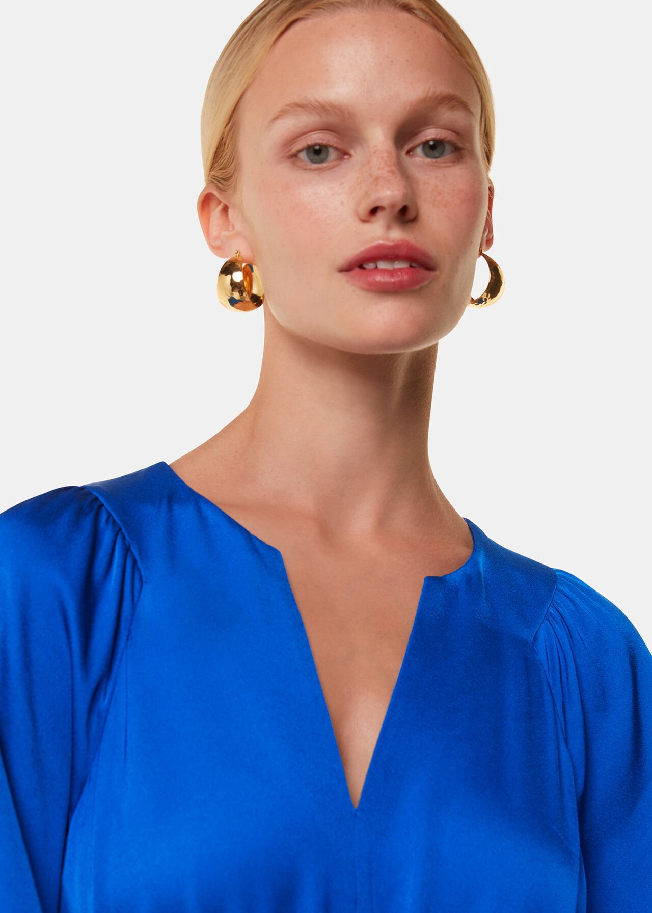 Molly Satin Ruched Dress