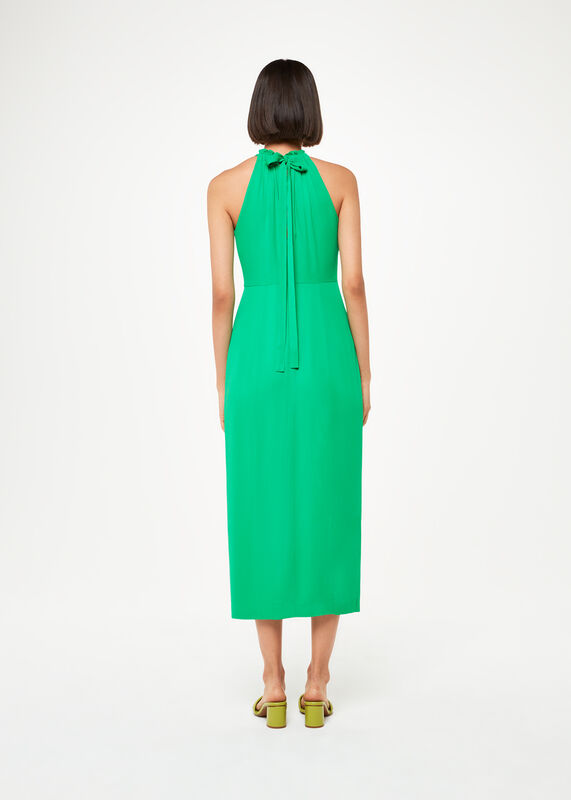 Green Eliza Halterneck Midi Dress