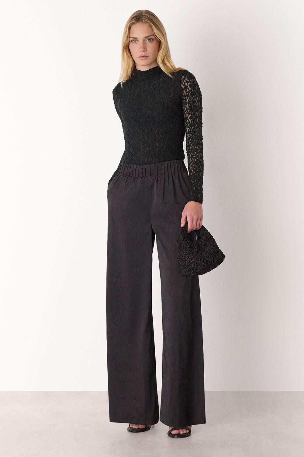 Lace Detail High Neck Top