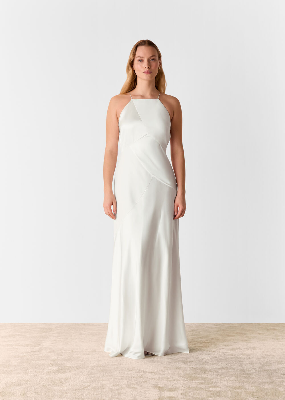 Whistles Eileen Silk Wedding Dress Ivory/Multi Size 0