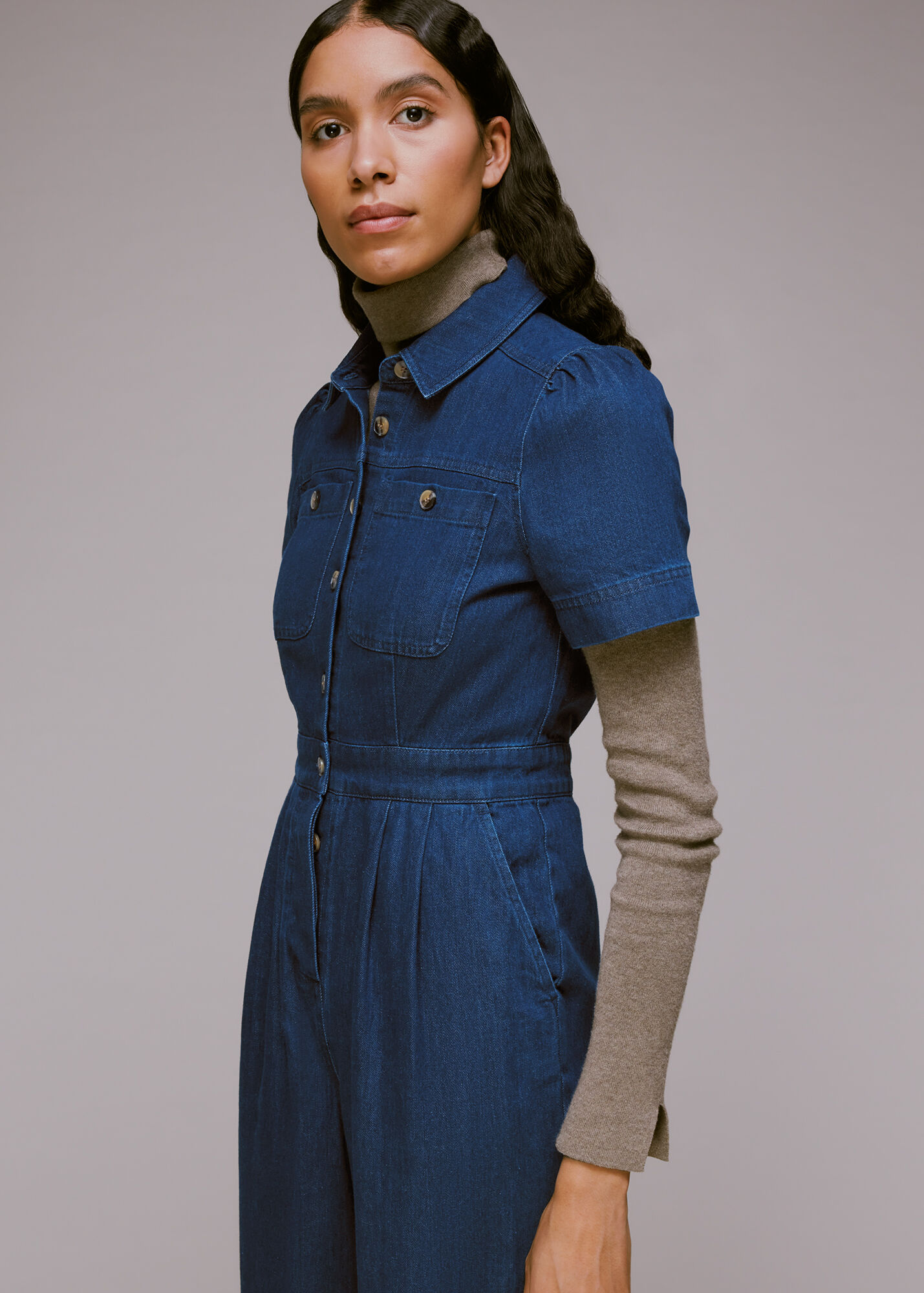 Denim Emma Denim Jumpsuit WHISTLES