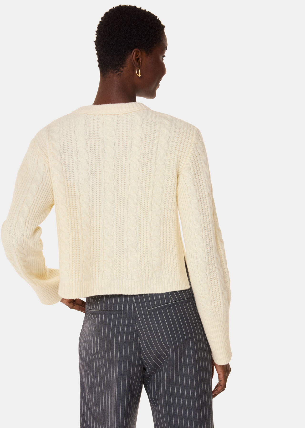 Cable Detail Crew Neck Knit