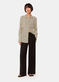 Angled Stripe Tie Detail Shirt