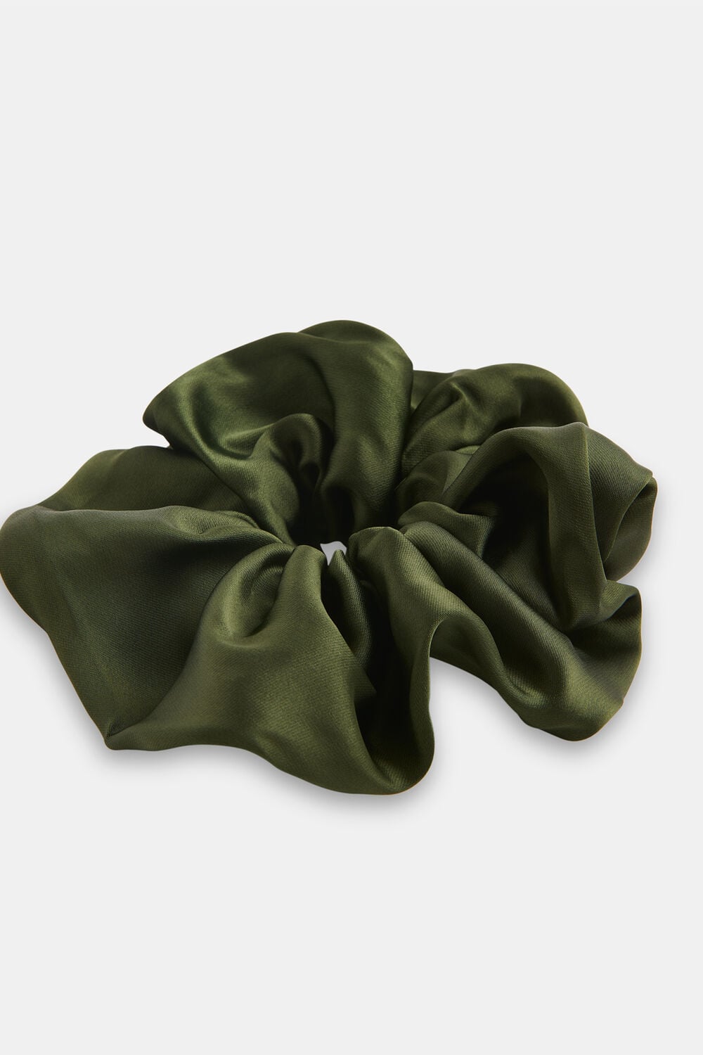 Olive Satin Scrunchie
