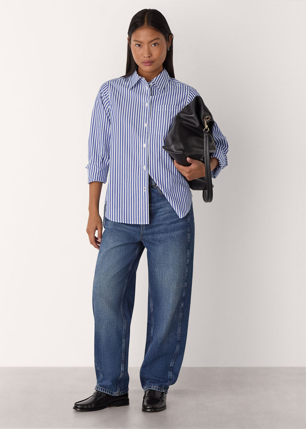 Petite Relaxed Fit Stripe Shirt