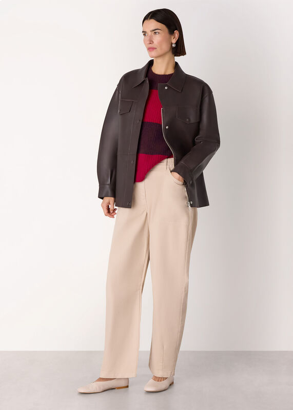 Red Wool Mix Wide Stripe Knit