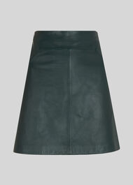 Leather A line Skirt Dark Green