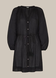 Button Up Beach Dress Black