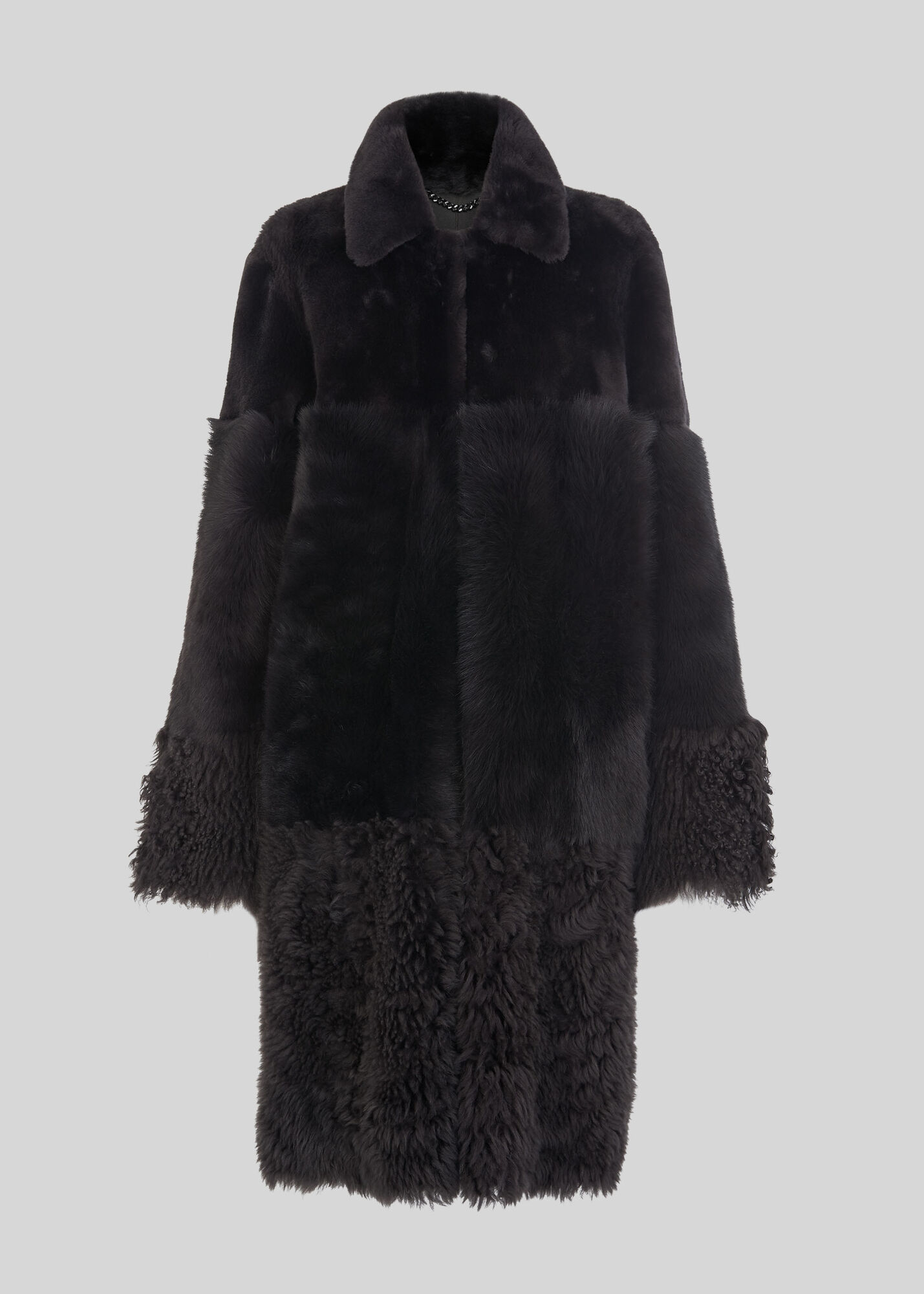 Grey Cosma Shearling Coat WHISTLES
