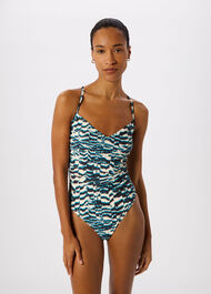 V Neck Printed Swimsuit