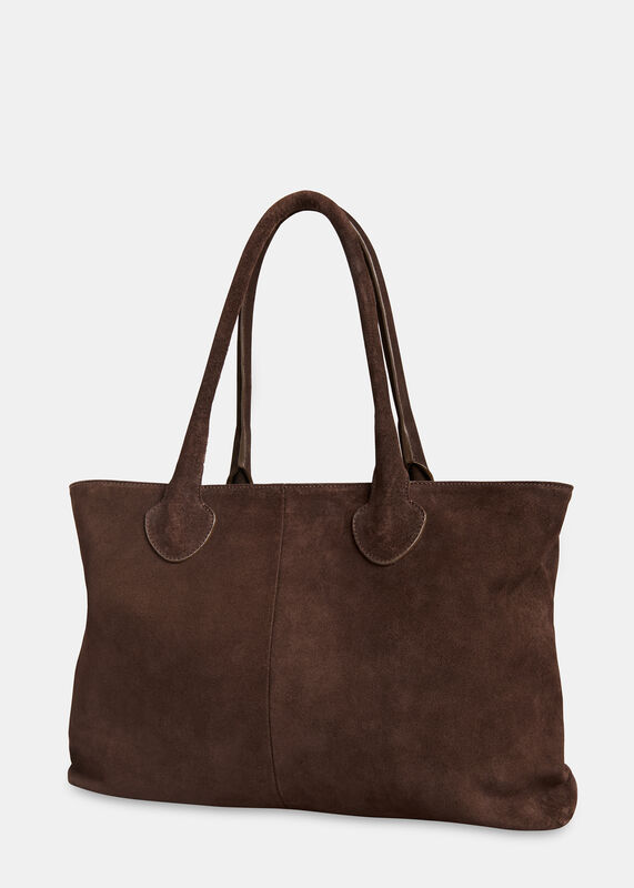 Chocolate Leandra Suede Tote Bag