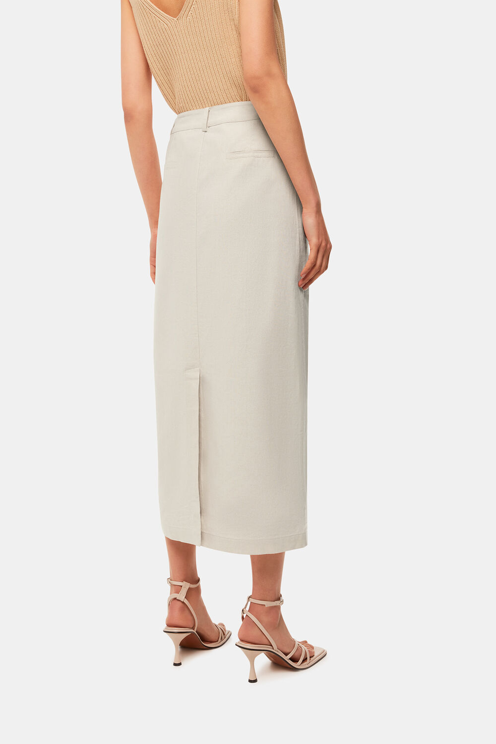 Abigail Linen Blend Midi Skirt