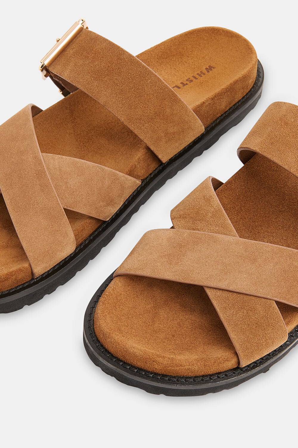 Tan Celestine Buckle Detail Slider