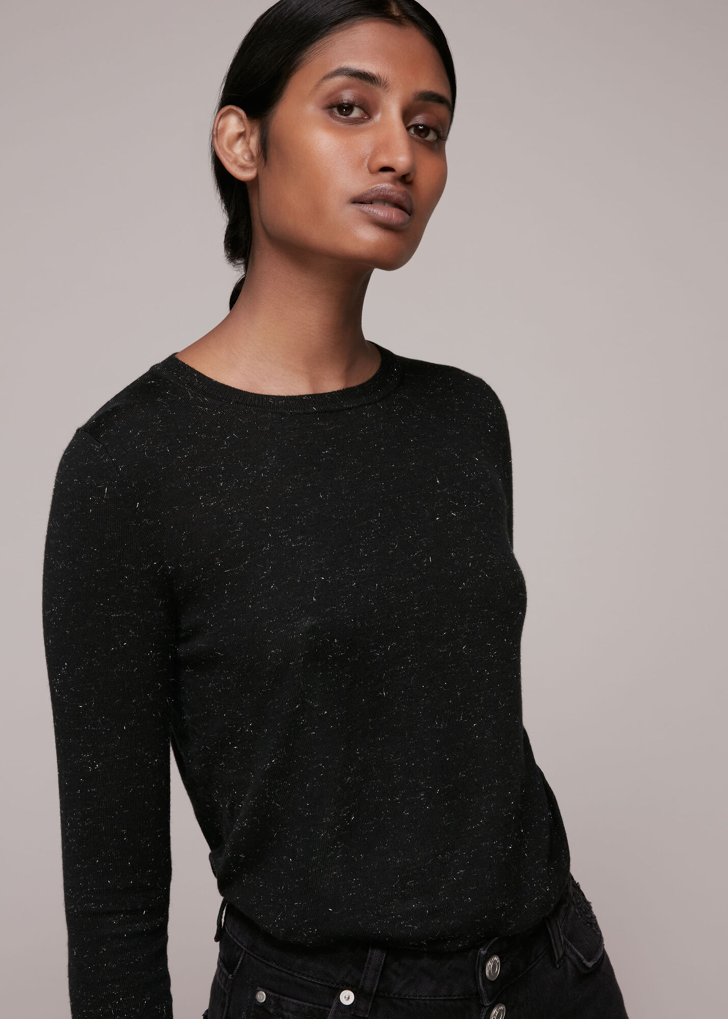 Black Annie Sparkle Knit WHISTLES