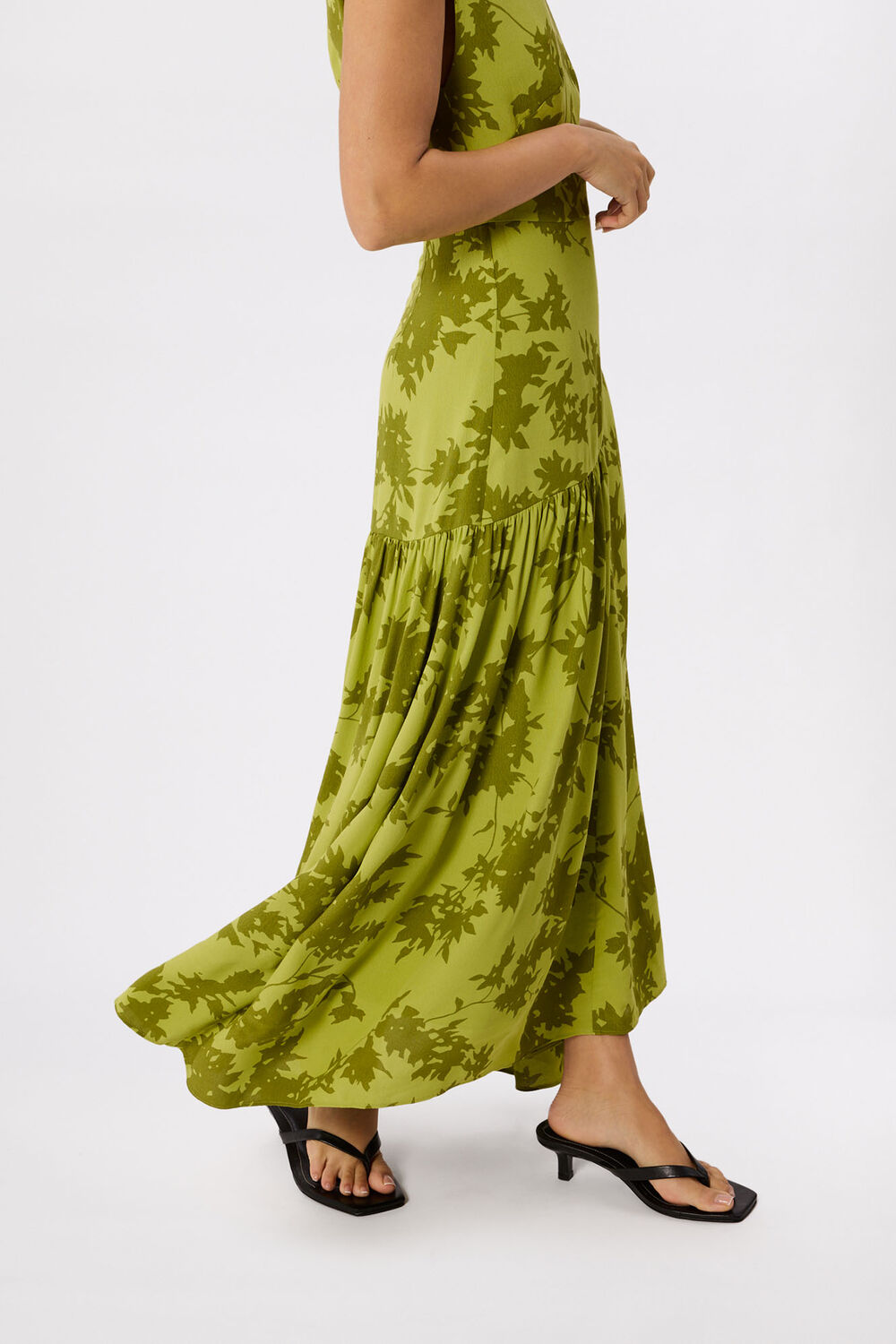 Green Petite Floral Asymmetric Dress