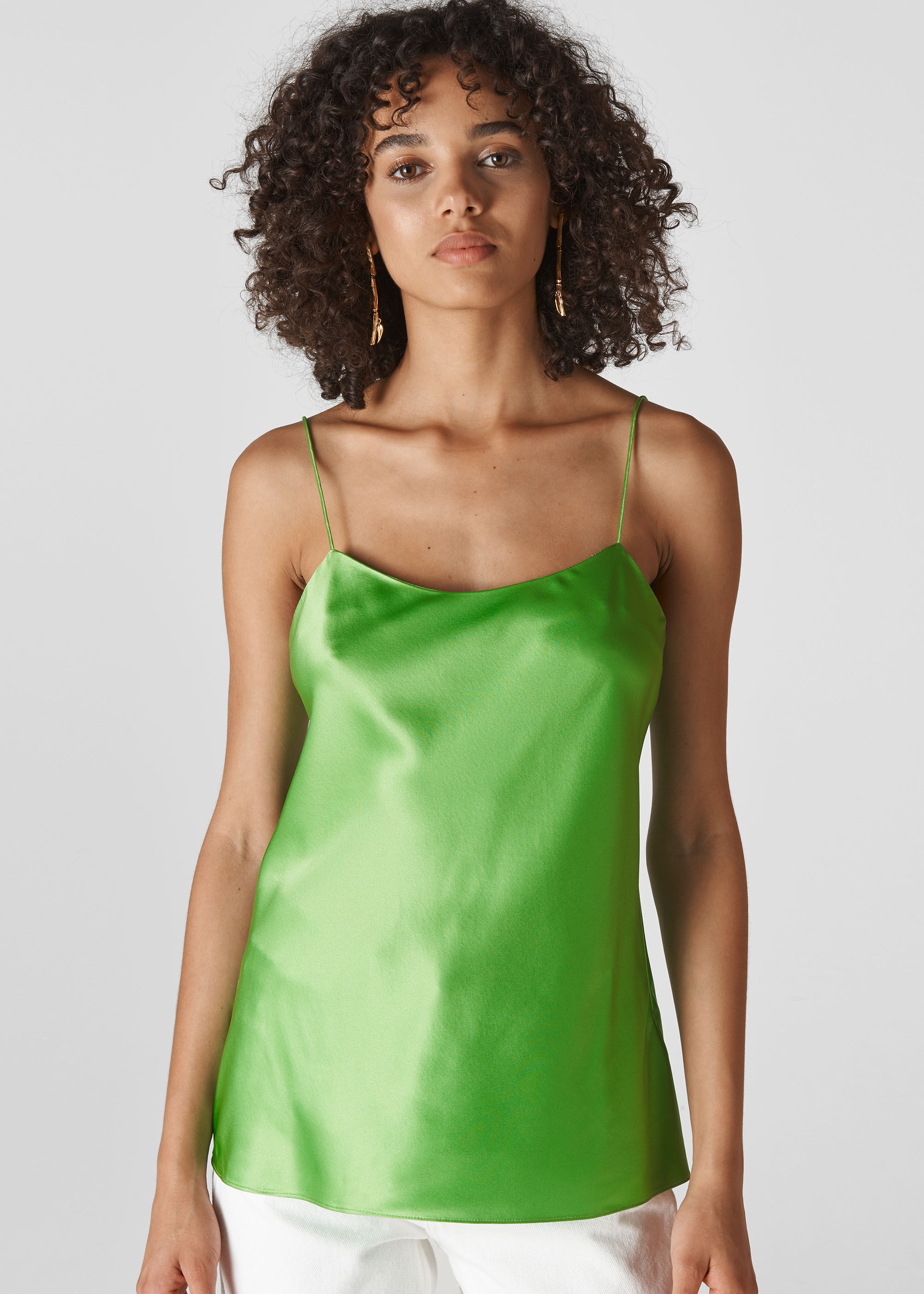 トップス CLANE DRAPE SATIN CAMISOLE TOP DRAPE SATIN CAMISOLE TOPS（キャミソール）｜CLANE（クラネ）の
