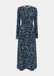 Animal Jersey Ruched Dress