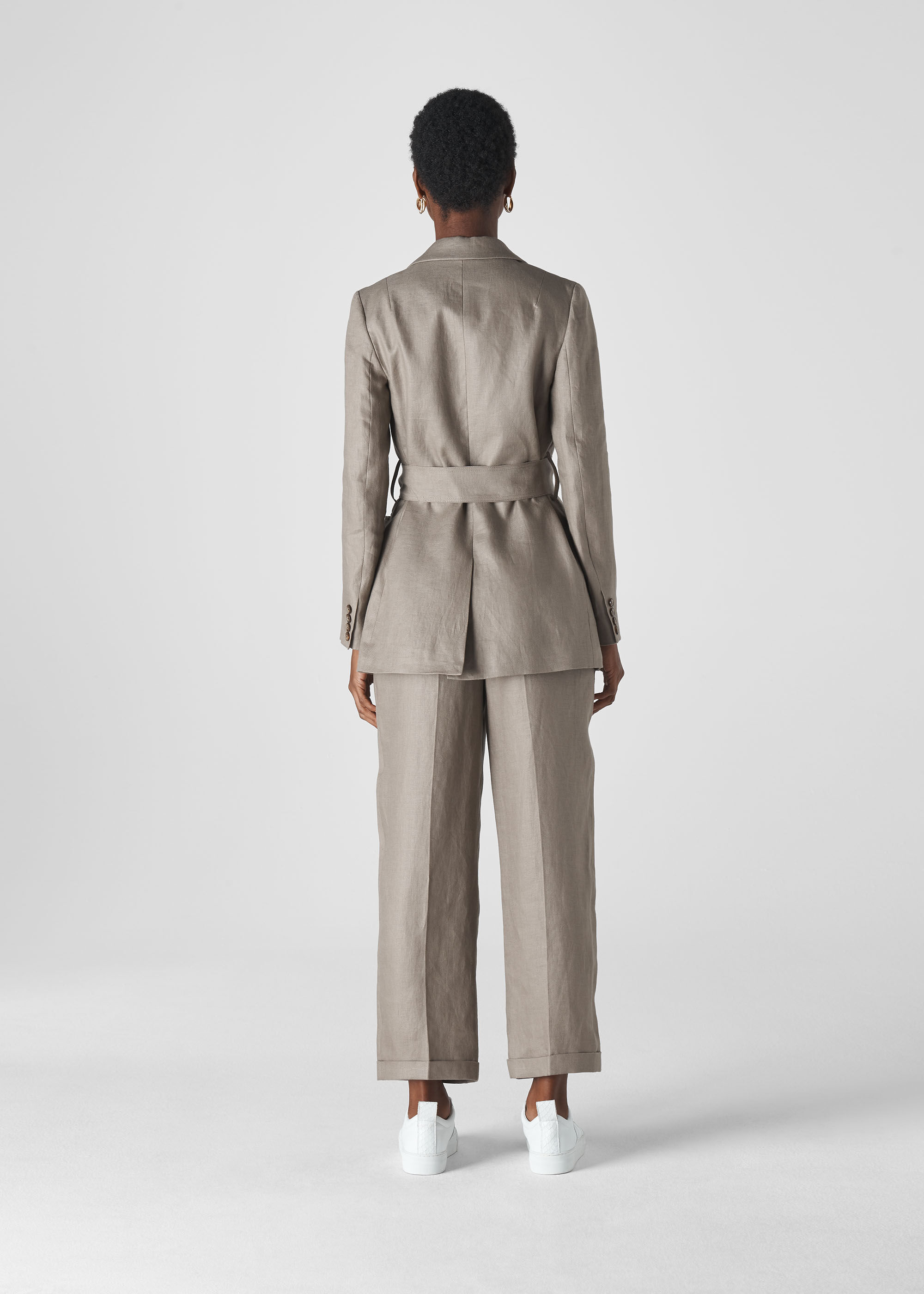 専用→ドレスレイブ wool linen back belt jacket