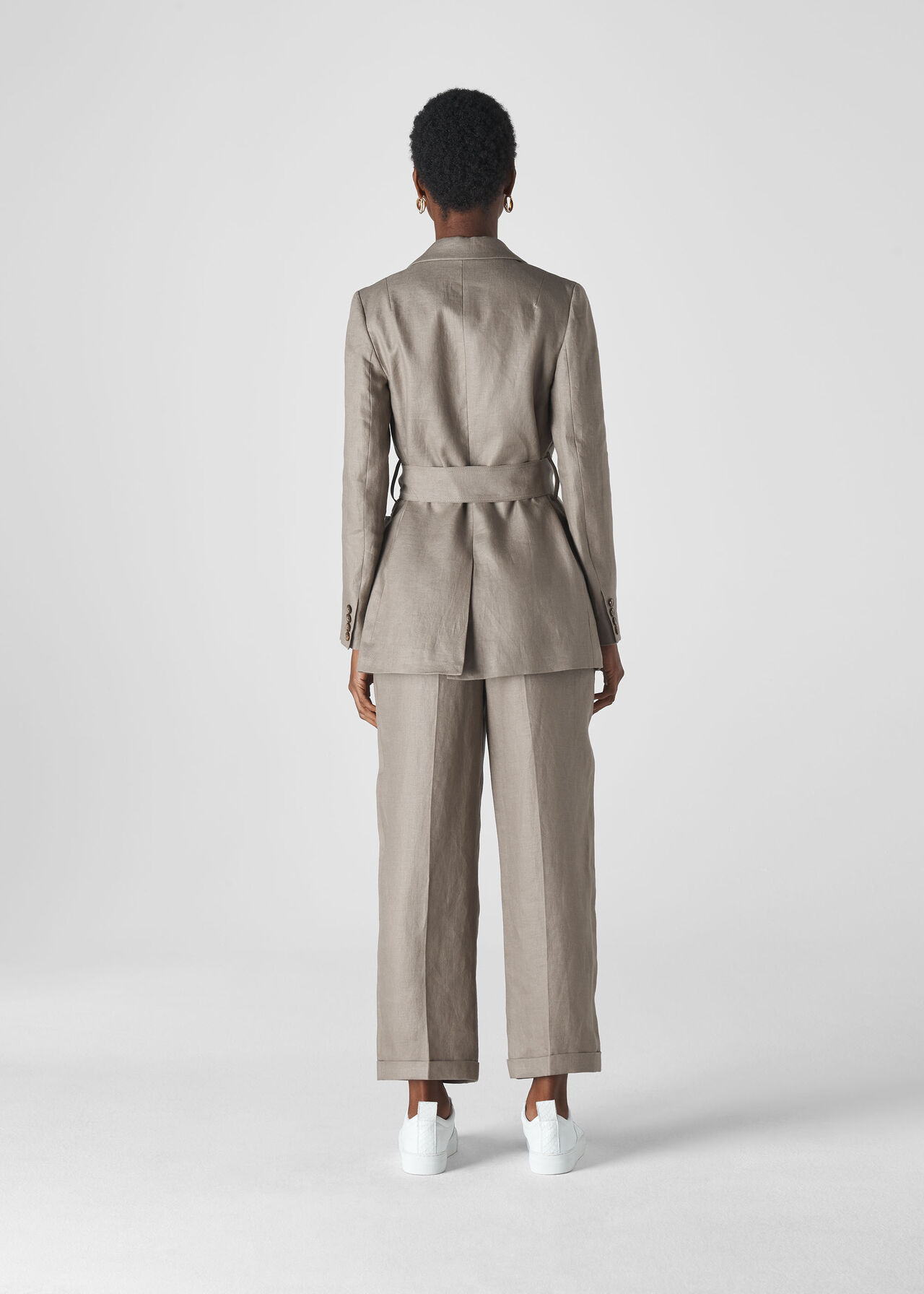 Lea Linen Belted Jacket Grey