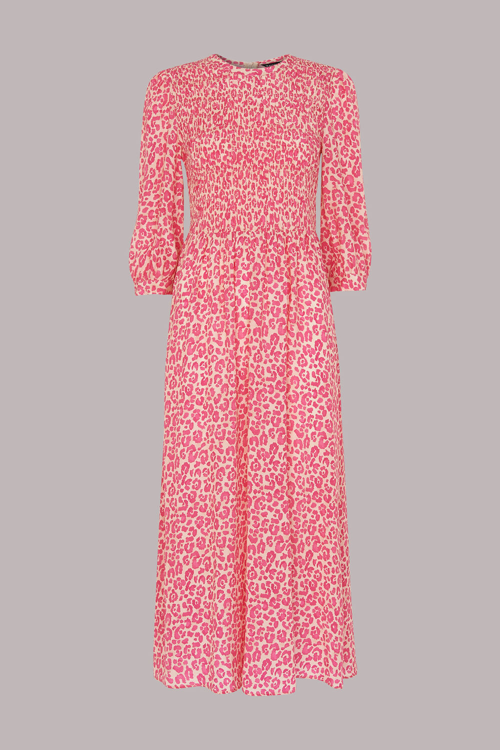 Cheetah Print Shirred Dress