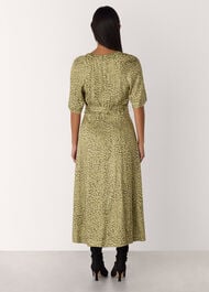 Petite Leopard Viscose Midi Dress