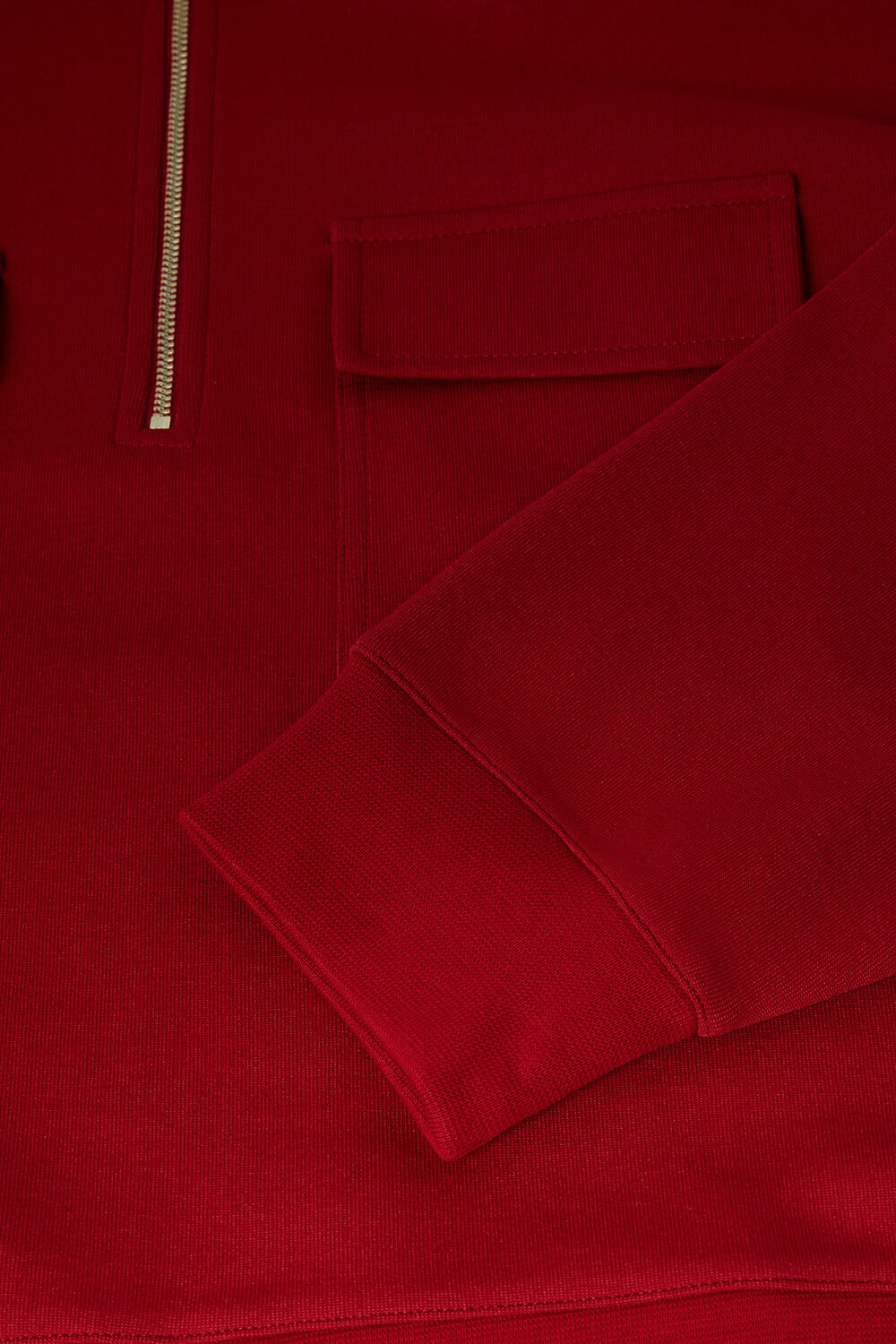 Dark Red Funnel Quarter Zip Sweat