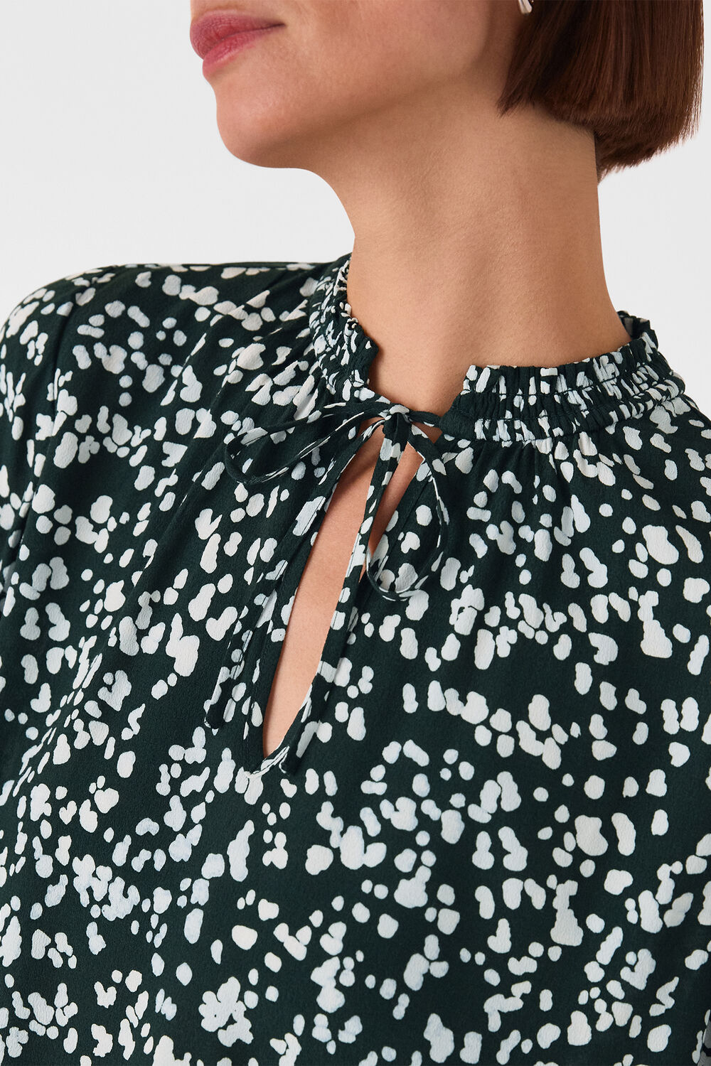 Animal Tie Neck Blouse