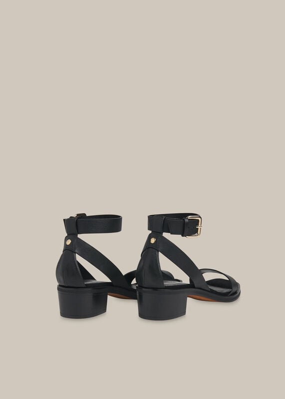 Black Campbell Mid Block Sandal