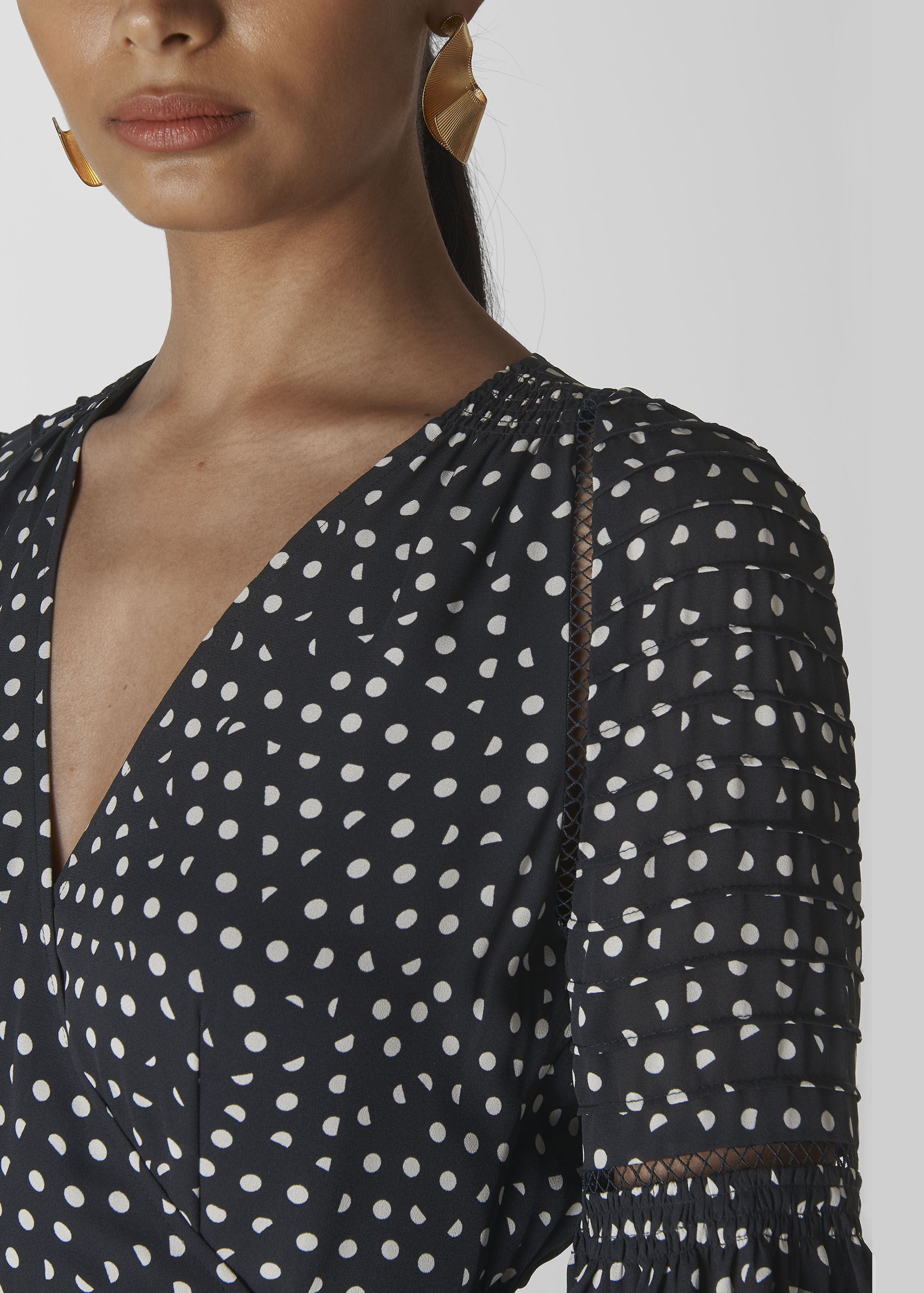 Navy spot sales midi dress
