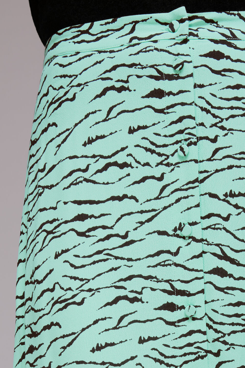 Tiger Print Button Front Skirt