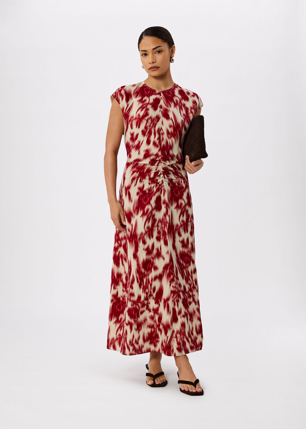 Petite Blurred Floral Crepe Dress