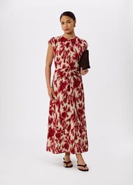 Petite Blurred Floral Crepe Dress