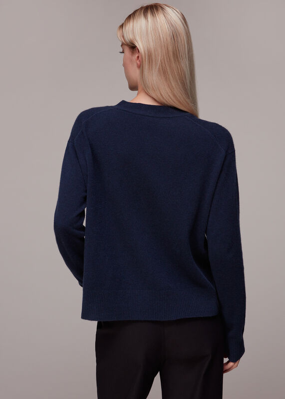 Navy Cashmere Cardigan