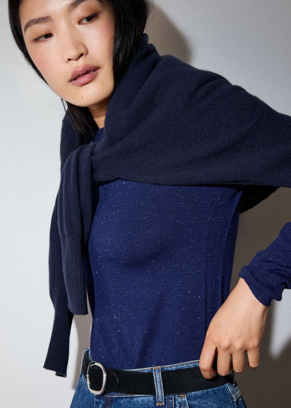 Navy Annie Sparkle Crew Neck