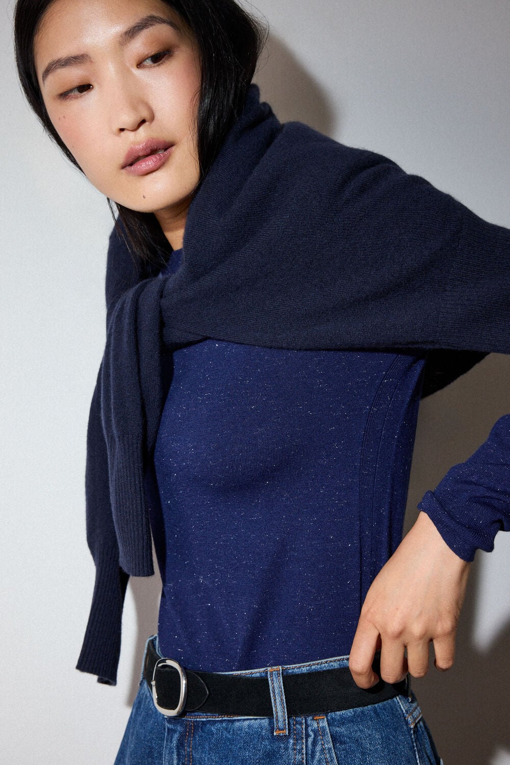 Navy Annie Sparkle Crew Neck