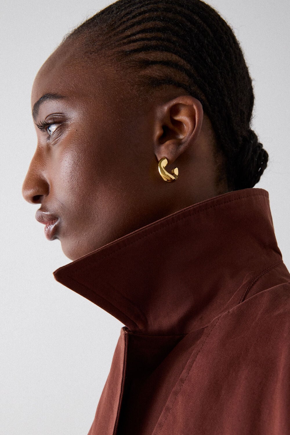 Gold Irregular Hoop Earring