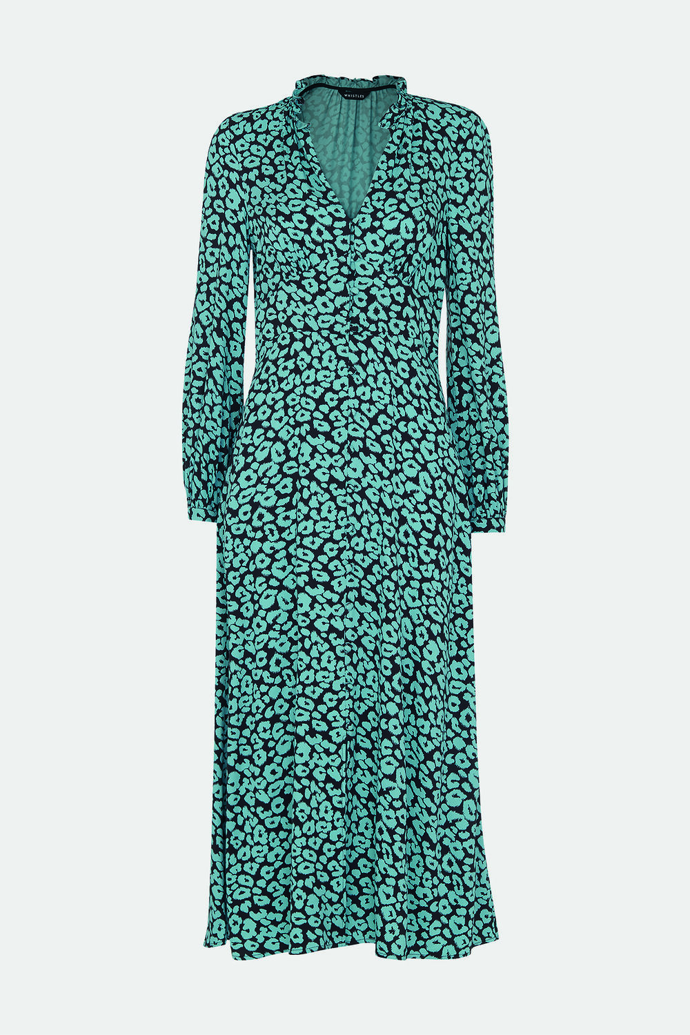 Fuzzy Leopard Midi Dress