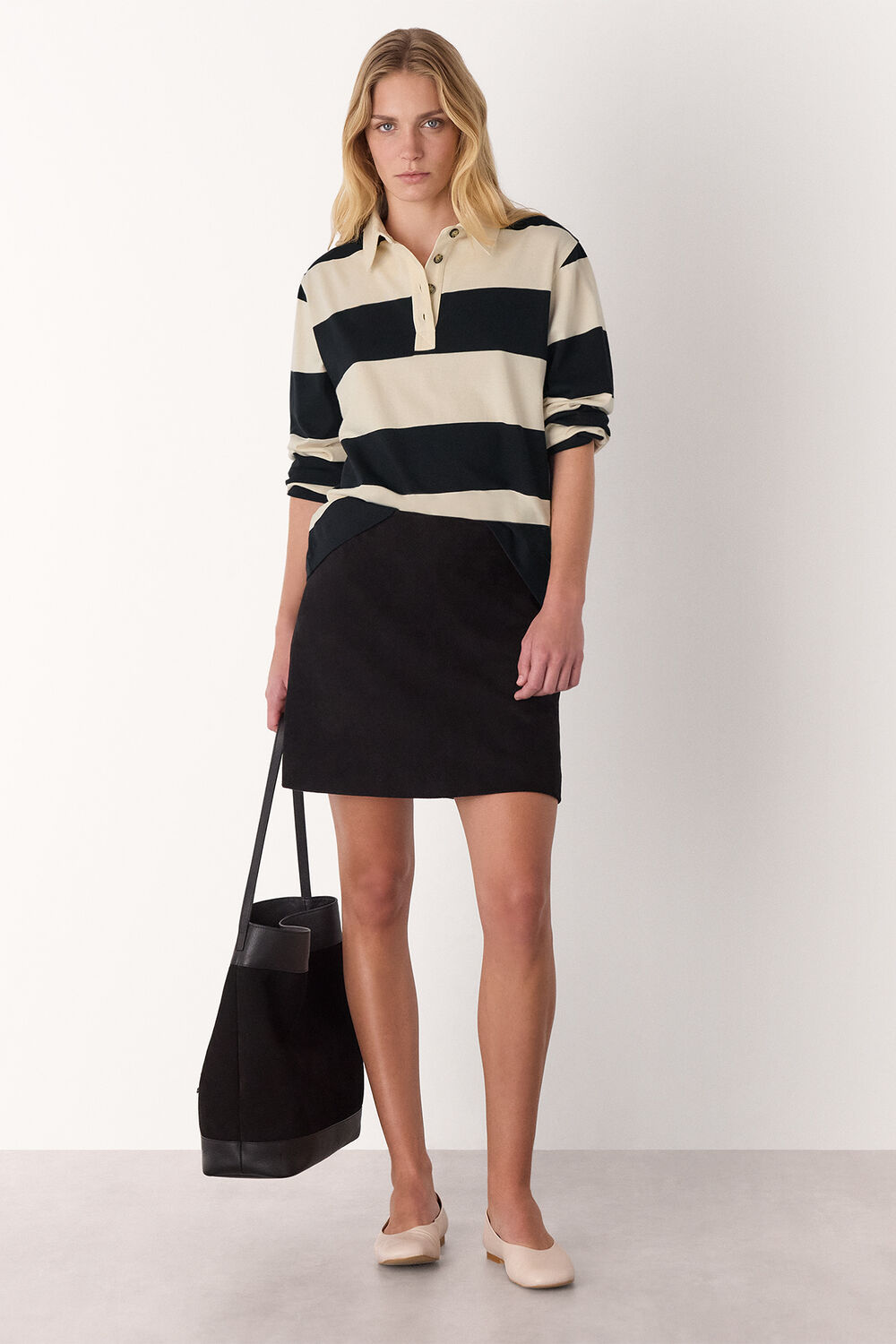 Ivory Stripe Polo Shirt