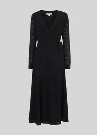 Animal Devore Wrap Dress Black