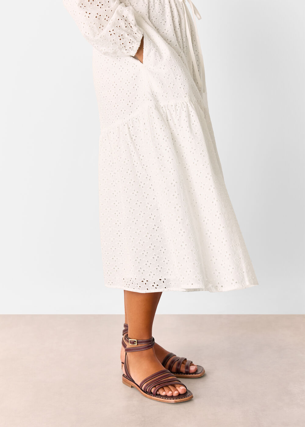 Petite Broderie Midi Dress