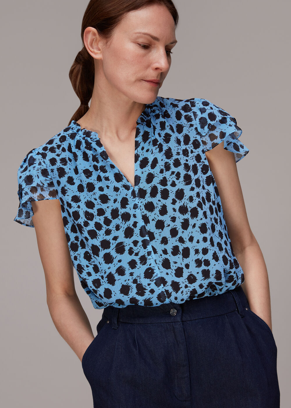 Brushed Dalmatian Blouse
