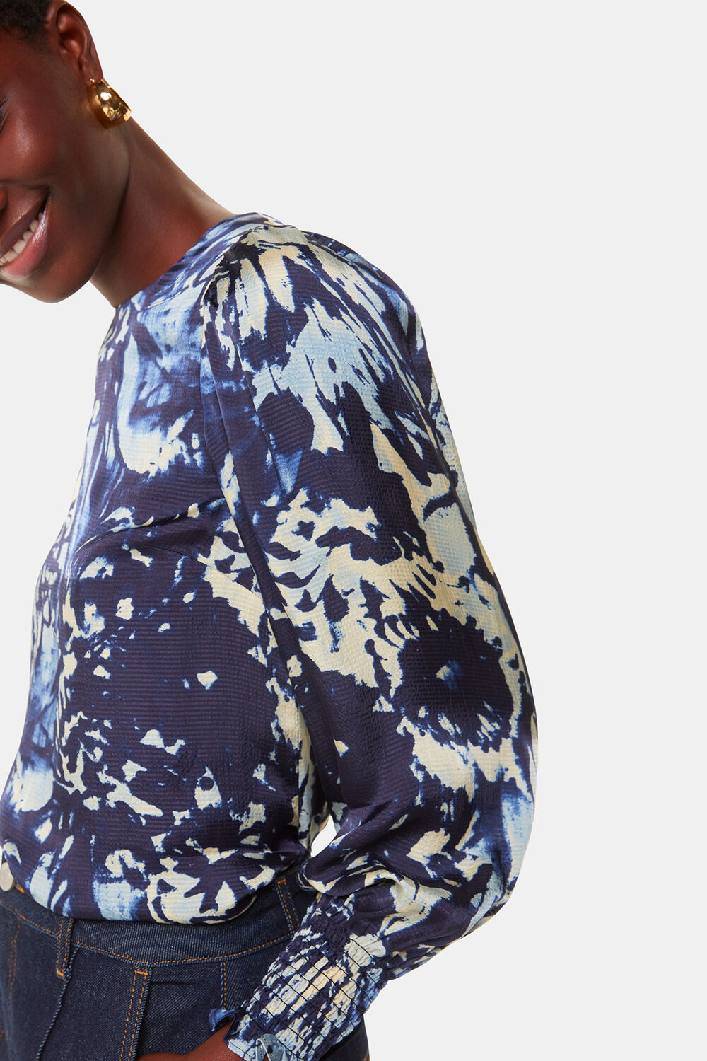 Dazzled Floral Satin Blouse