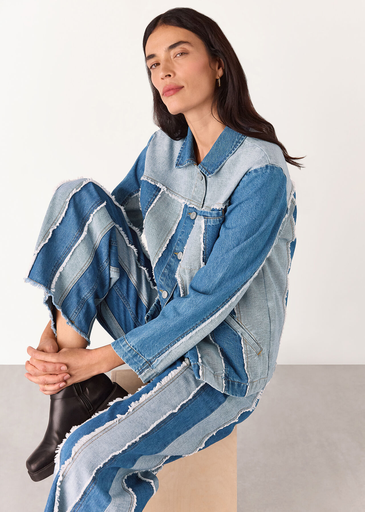 Denim Vertical Stripe Jacket
