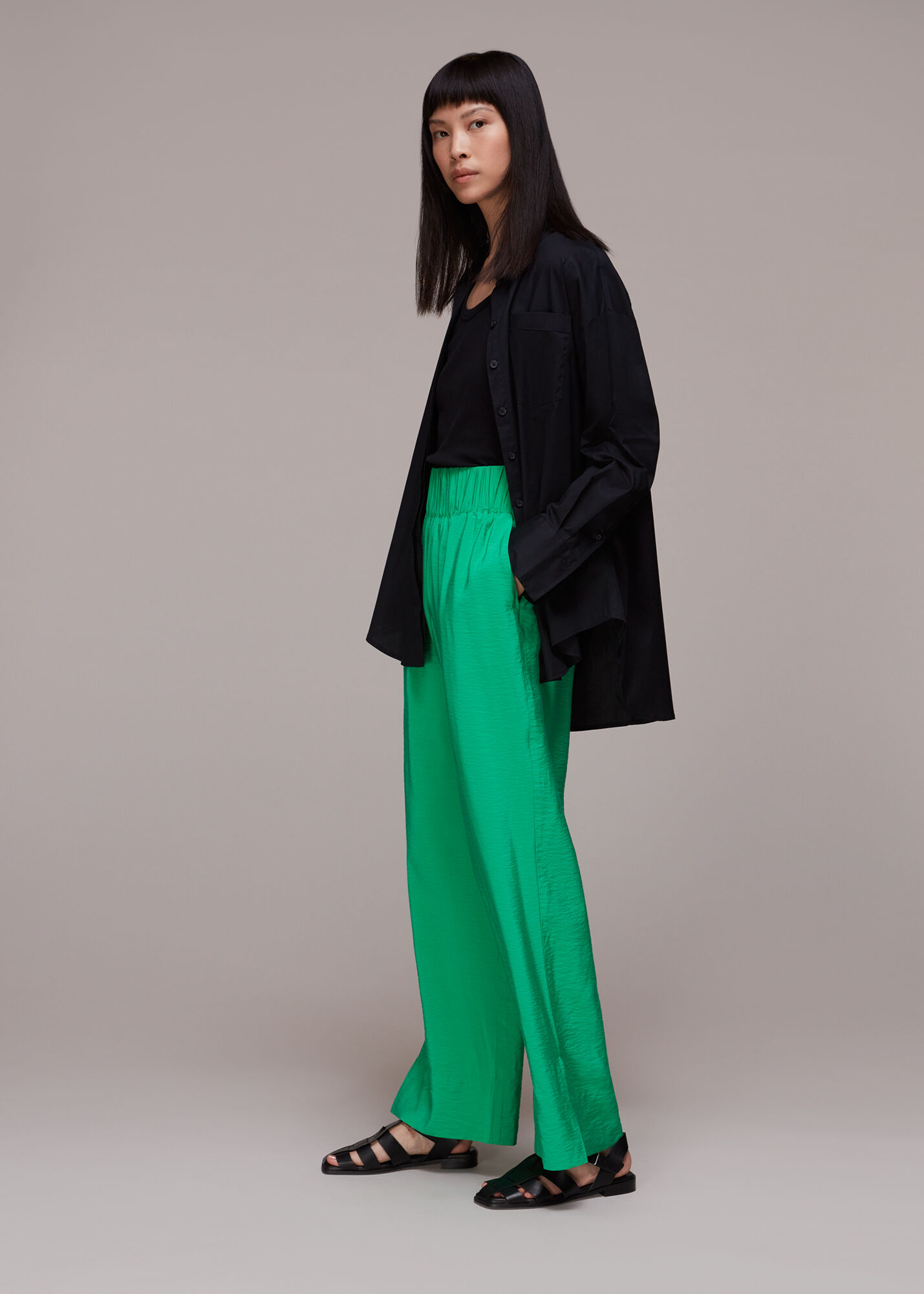 Marc OPolo ELEGANT PALAZZO TROUSERS WITH AN ELASTICATED WAISTBAND MAD   Paulas