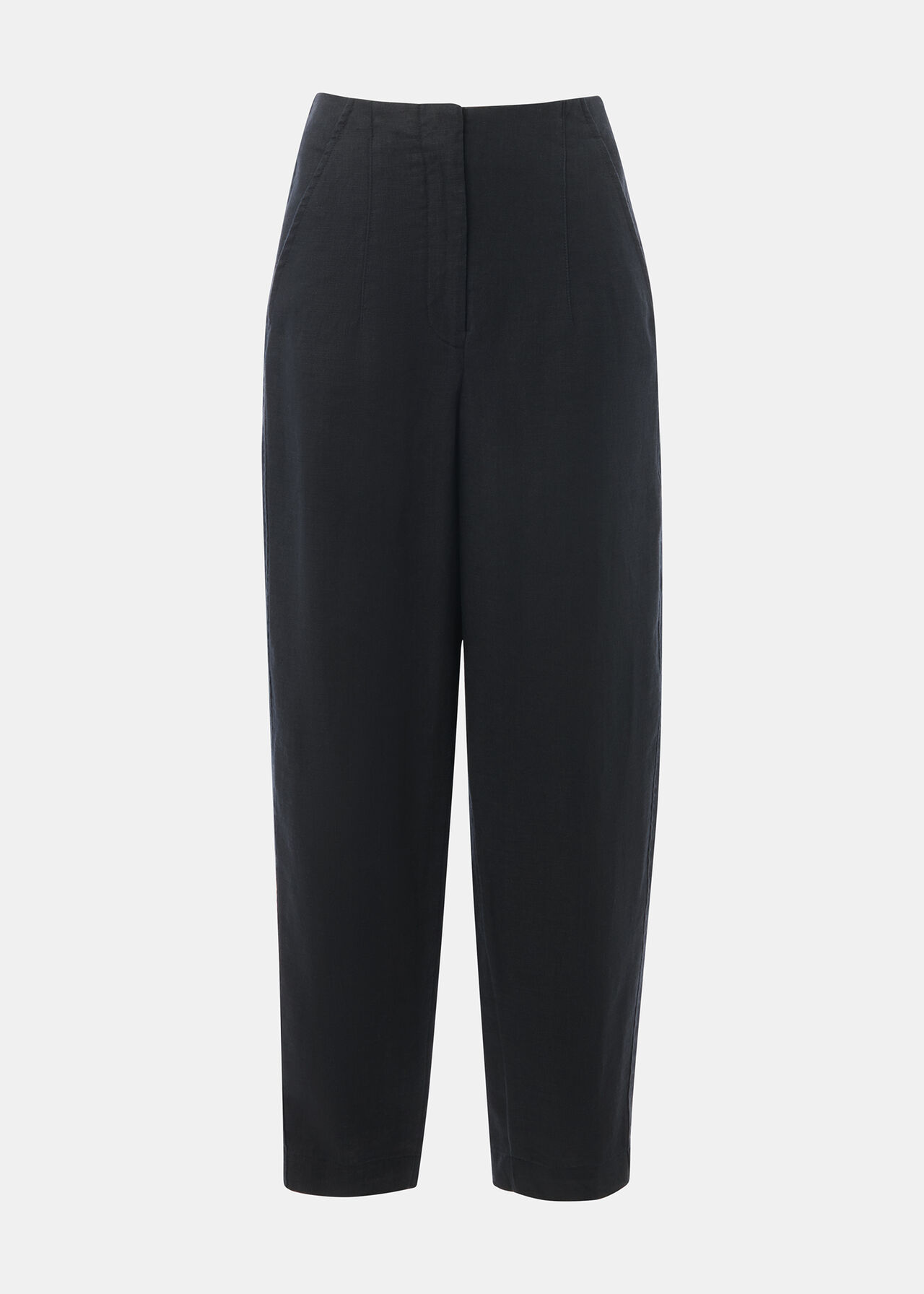 Linen Barrel Leg Trouser