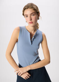 Henley Button Front Tank