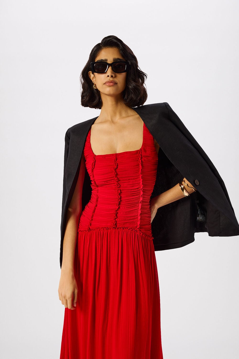 Shirred Bodice Dress